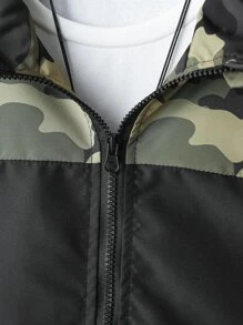 Boys Camo Print Zip Up Hooded Jacket & Trousers Without Tee - Multicolor - View 4