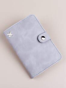 Plane Pattern Passport Case Travel Stuff Travel Organiser Travel Items Travel Wallet Passport Holder Passport Wallet Beach Vacation Bag Summer Christmas Vacation - Light Grey - View 2