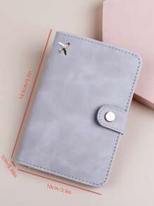 Plane Pattern Passport Case Travel Stuff Travel Organiser Travel Items Travel Wallet Passport Holder Passport Wallet Beach Vacation Bag Summer Christmas Vacation - Light Grey - View 3