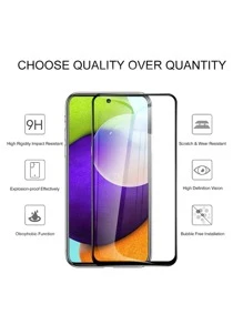 4入組手機螢幕保護鋼化膜適用於華爲/三星/紅米 - 黑色 - 查看 3