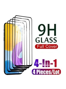 4入組手機螢幕保護鋼化膜適用於華爲/三星/紅米 - 黑色 - 查看 5