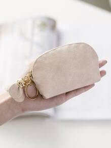 花卉圖案流蘇裝飾零錢包帶鑰匙環 - 杏色 - 查看 3