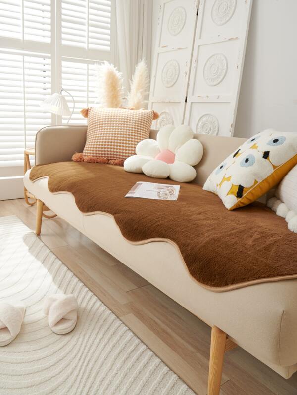 Solid Fuzzy Sofa Towel