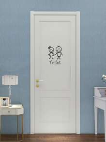 1 pieza Pegatina de pared con estampado de figura - Negro - Ver 3