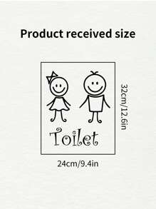 1 pieza Pegatina de pared con estampado de figura - Negro - Ver 4