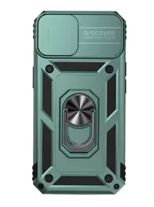 Compatible With IPhone 16 Slide Camera Cover Phone Case With Ring Holder Compatible With IPhone15/15Plus/15Pro/15Promax - Green - View 3