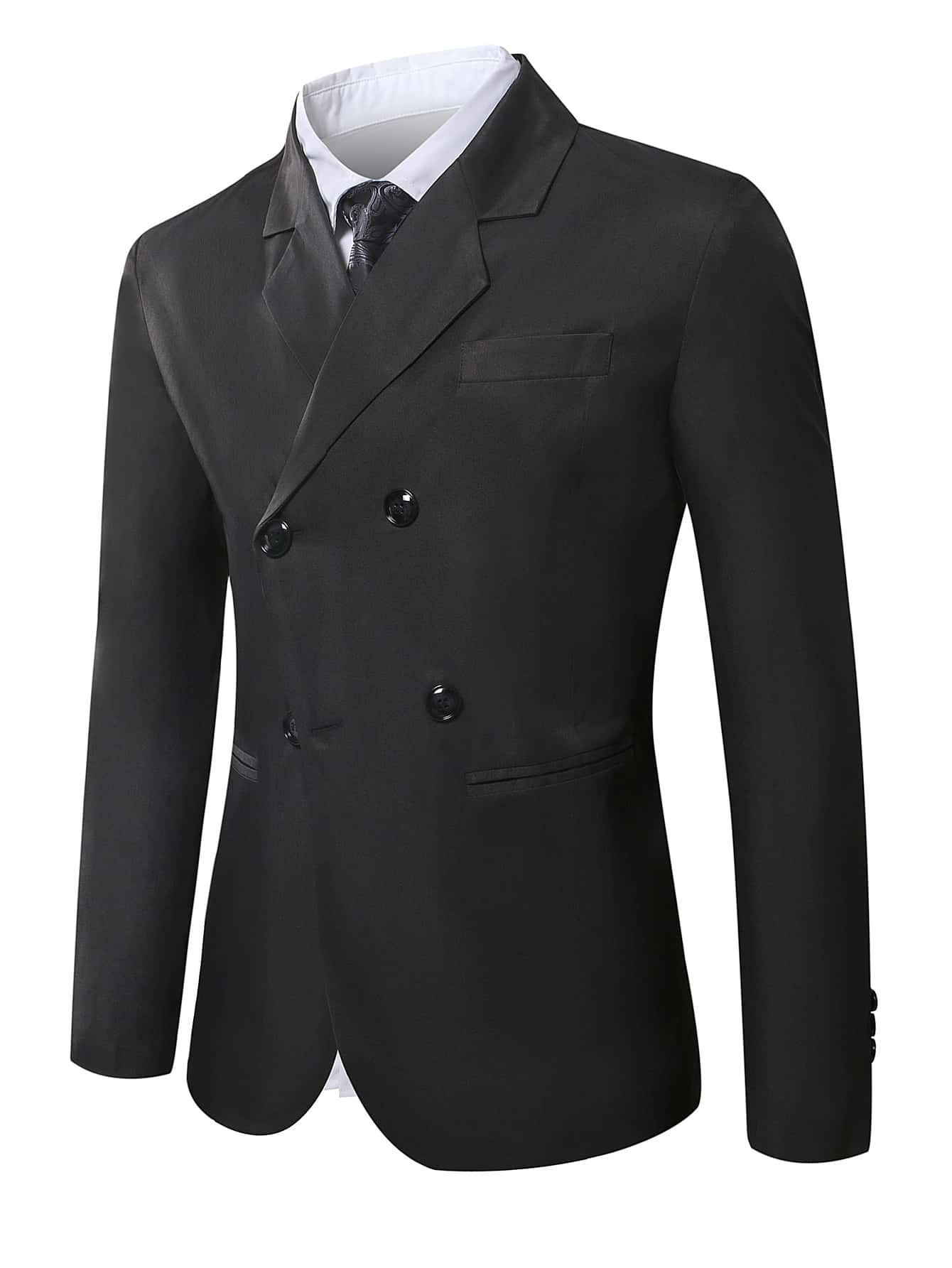 Manfinity Men 1pc Double Breasted Blazer - Black - View 1