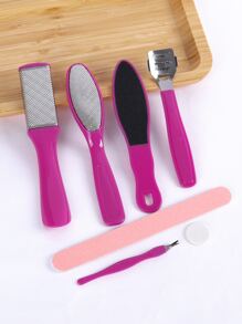 6入組腳死皮拆卸工具套裝 - 中紫紅色 - 查看 1