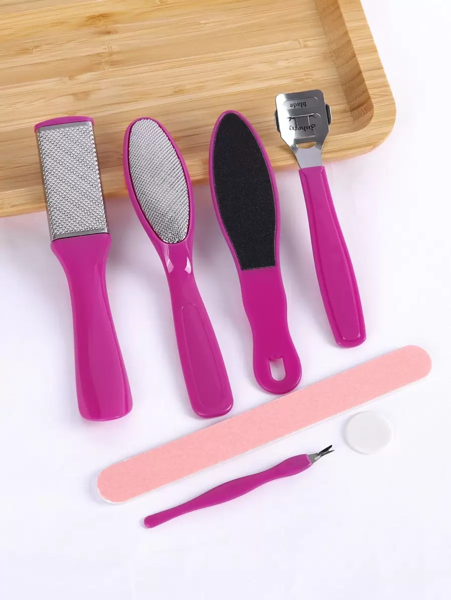 6入組腳死皮拆卸工具套裝 - 中紫紅色 - 查看 1