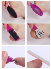 6入組腳死皮拆卸工具套裝 - 中紫紅色 - 查看 5