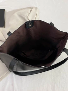 Không thấm nước, nhẹ, công sở thông thường, công suất lớn, đường khâu chi tiết Túi tote đeo vai dành cho nữ tuổi teen, sinh viên đại học, tân binh và nhân viên văn phòng Hoàn hảo cho văn phòng, đại học, công việc, kinh doanh, đi làm, trung học cơ sở, trung học phổ thông, trở lại trường học - màu đen - Xem 5