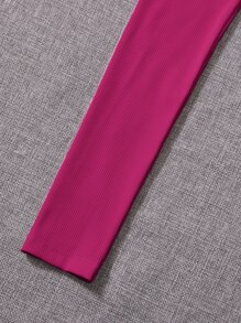 SHEIN PETITE Chất rắn Tắt vai Mùa vụ Áo ngoài vai - Màu Hồng Tươi - Xem 5