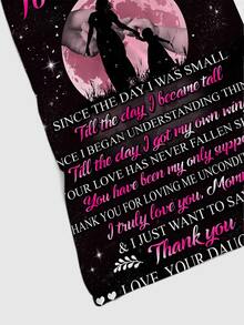 標語和人物圖案毯子 - 彩色 - 查看 4