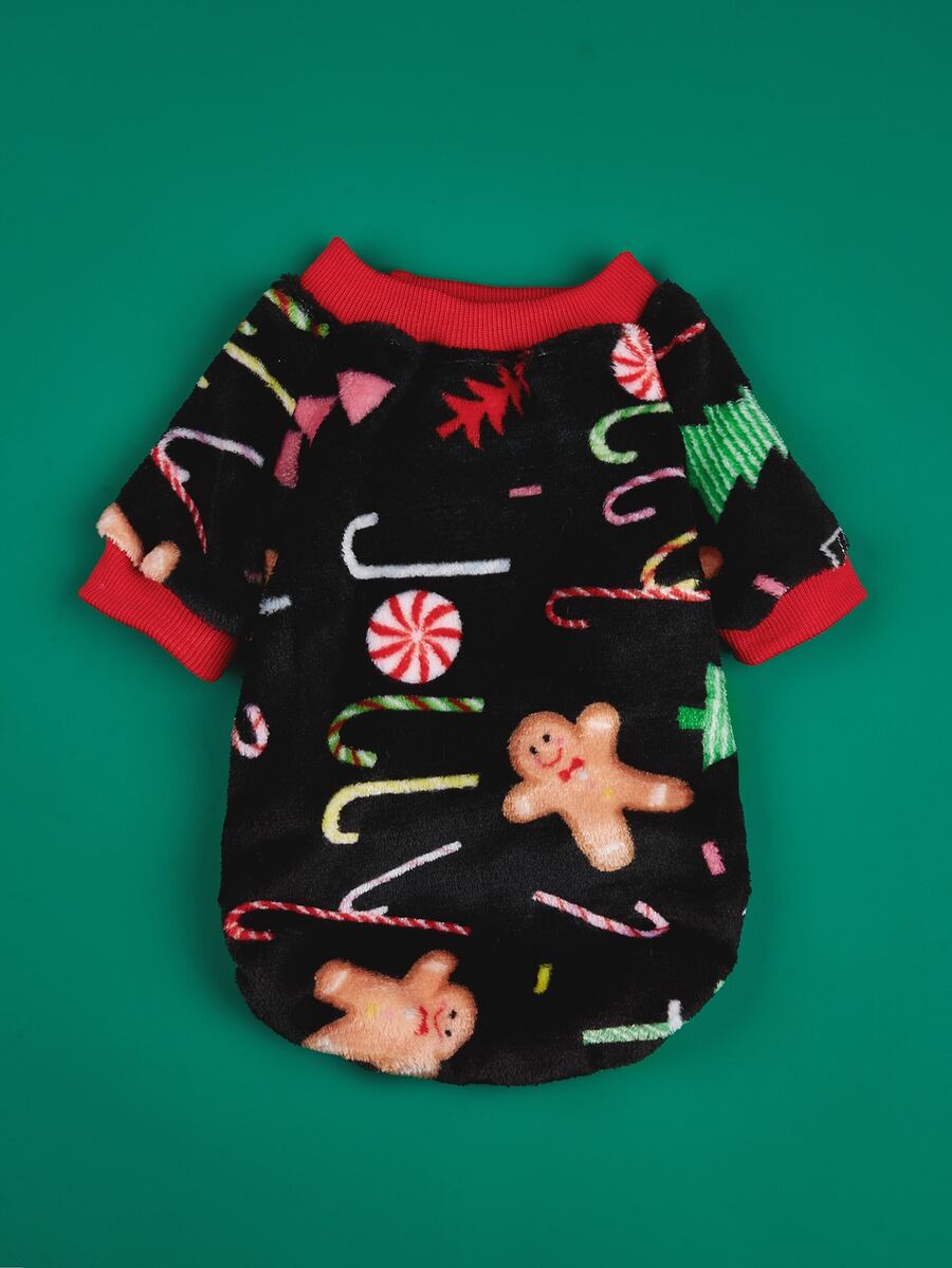 Christmas Pet Dog 2Leg Sweater With Christmas Tree, Snowman And