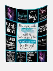 Slogan & Figure Graphic Blanket - Multicolor - View 3