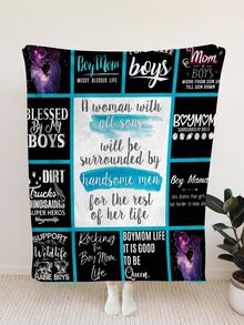 Slogan & Figure Graphic Blanket - Multicolor - View 5