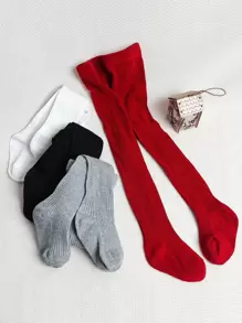 4pairs Toddler Girls Solid Tights - Multicolor - View 1