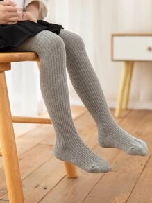 4pairs Toddler Girls Solid Tights - Multicolor - View 3