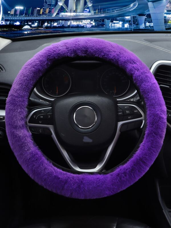 Purple Thick Plush Steering Wheel Cover Without Inner Ring SHEIN USA