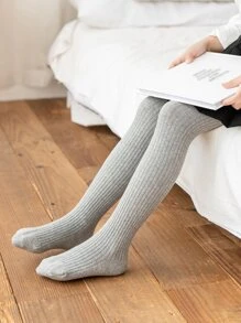 4pairs Toddler Girls Solid Tights - Multicolor - View 8