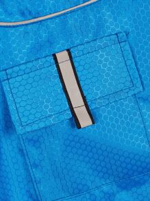 Geometric Pattern Pet Raincoat With Pocket - Blue - View 5