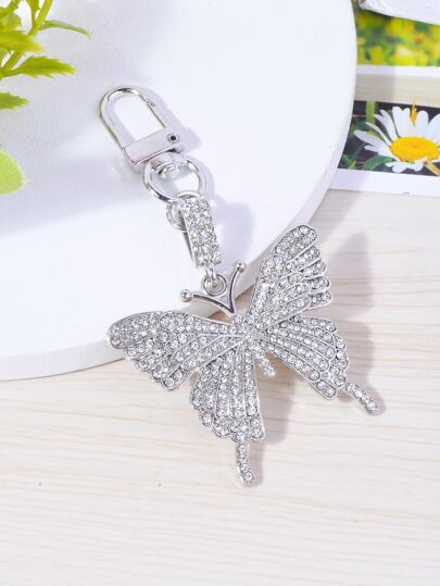 Gorgeous Golden Butterfly Keychain Rhinestone Butterfly Decor Bag Charm Perfect Accessory For Any Bag Or Purse Bag Accessories Gifts Valentine's Day Stylish For Teen Girls Women College Students Teacher White-Collar Workers Rookies & White-Collar Workers Gift Accessories Decor Present Funny Gifts Funny Gift Car Accessories Women Key Chain Charms Therian Thank You Gifts Teacher Accessories Valentines