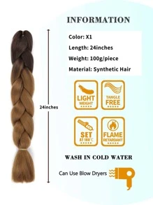 3入組長款合成髮辮 - 拼色 - 查看 5