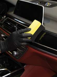 1 miếng bọt biển tẩy lông ô tô, chất tẩy rửa ô tô - Màu vàng - Xem 1