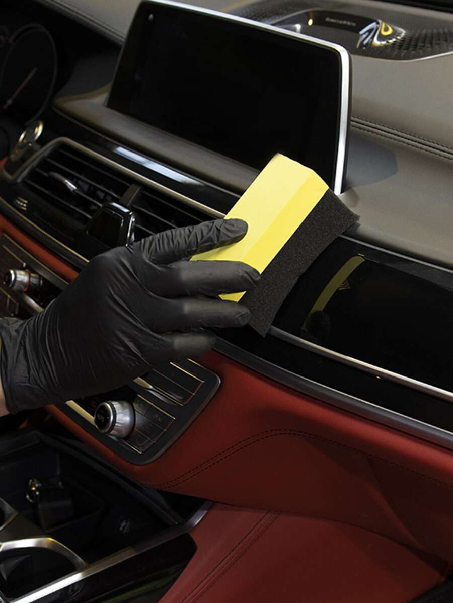 1 miếng bọt biển tẩy lông ô tô, chất tẩy rửa ô tô - Màu vàng - Xem 1