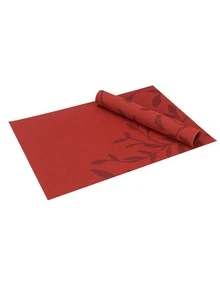 1pc Hình lá chống trượt Placemat - Đỏ - Xem 3
