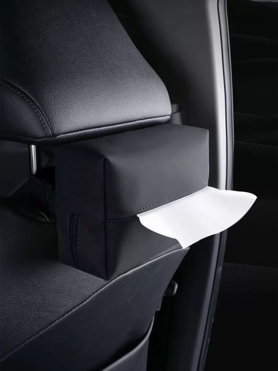 Plain Car Tissue Box - Black - View 1