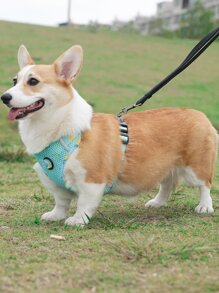 1pc Lemon Print Pet Harness For Dog For Outdoor - Blue - View 8