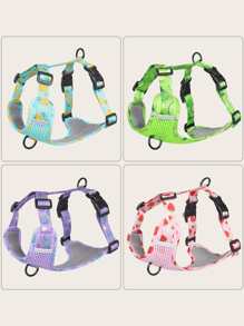 1pc Lemon Print Pet Harness For Dog For Outdoor - Blue - View 1