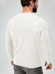 Manfinity Hombres Jersey de manga raglán - Blanco - Ver 2