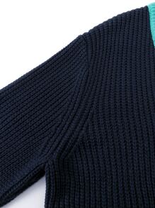 Manfinity Men Contrast Trim Button Front Cardigan - Navy Blue - View 8