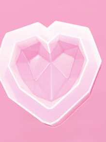 1pc Heart Design DIY Silicone Mold - White - View 2