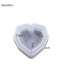 1pc Heart Design DIY Silicone Mold - White - View 3