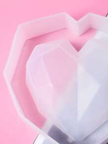 1pc Heart Design DIY Silicone Mold - White - View 4