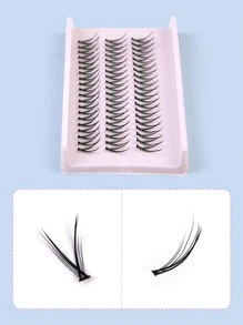 Homaylash 1box Individual cluster lashes VV C 0.07mm 12mm mixed Natural Long Individual Manual grafting False Eyelashes - Black - View 5