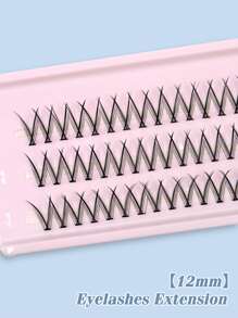 Homaylash 1box Individual cluster lashes VV C 0.07mm 12mm mixed Natural Long Individual Manual grafting False Eyelashes - Black - View 7