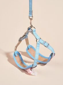 2pcs Plaid Pattern Pet Leash & Harness Set - Multicolor - View 3