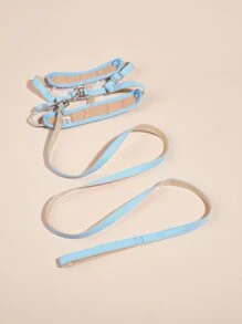 2pcs Plaid Pattern Pet Leash & Harness Set - Multicolor - View 4