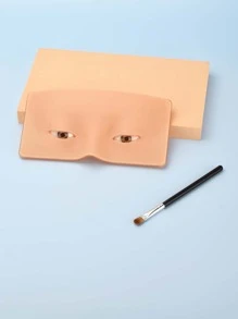 紋身練習皮,1入組矽膠眼睛臉部化妝聯係板帶刷可重複使用假皮膚,用品適用於眉毛眼線筆3D永久化妝,紋身貼皮膚聯係皮膚對於初學者和有經驗藝術家 - 彩色 - 查看 1