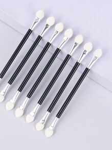 10pcs Smudger Double Ended Sponge Eyeshadow Brushes,Eyebrow Brush,Eyeshadow Brush,Spoolie,Spoolie Brush - Black - View 7