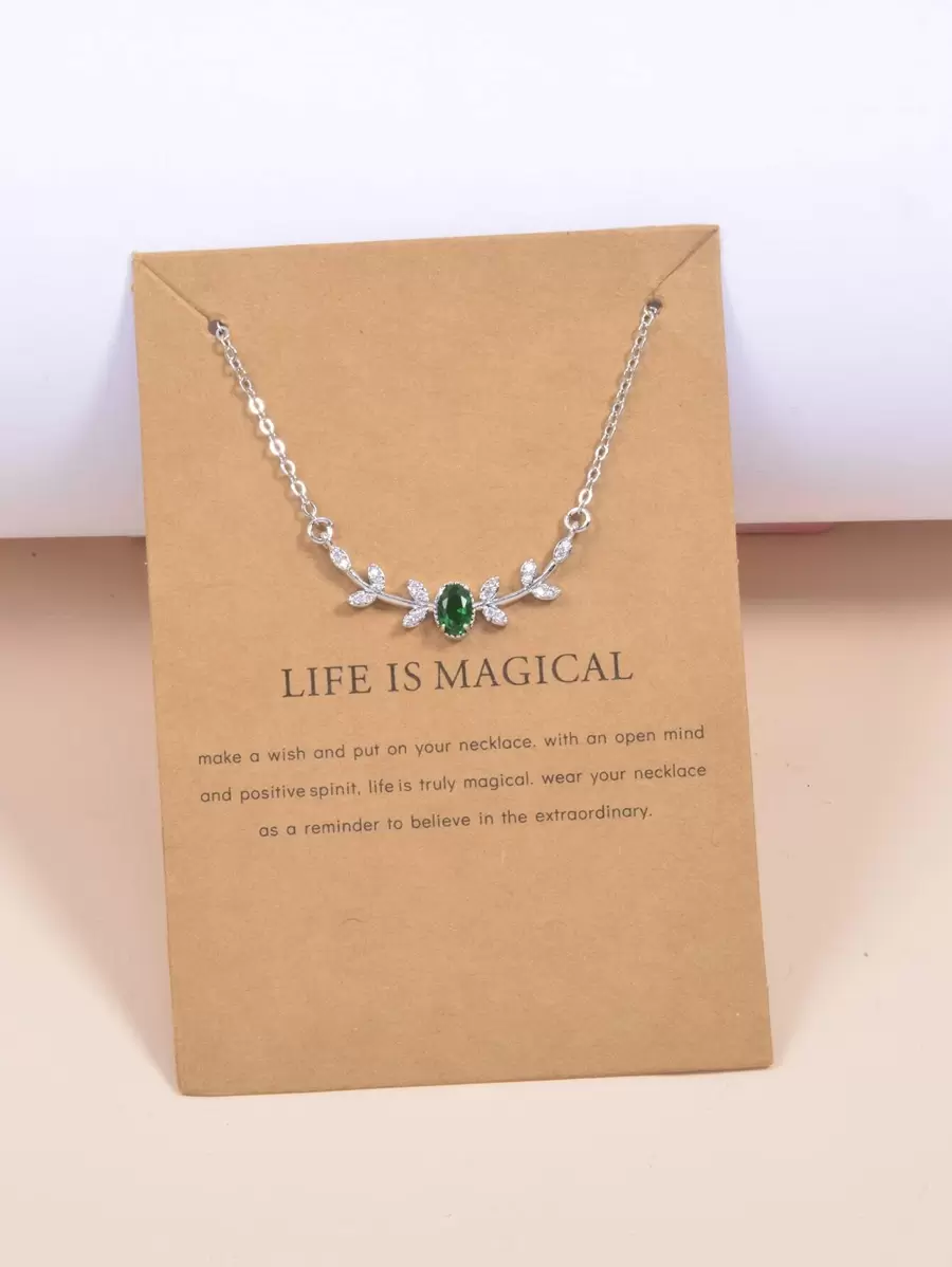 Vòng cổ quyến rũ lá Zirconia khối