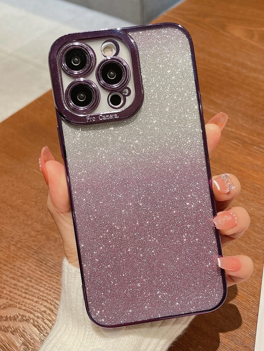 Ombre Glitter Phone Case Compatible With iPhone15/15Plus/15Pro/15Promax - Multicolor - View 1