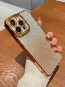 Ombre Glitter Phone Case Compatible With iPhone 15/15Pro/15Plus/15Promax - Gold - View 4