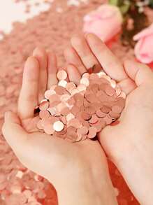 1pack Metallic Round Throwing Confetti, Rose Gold Table Decoration Confetti For Party - Rose Gold - View 1