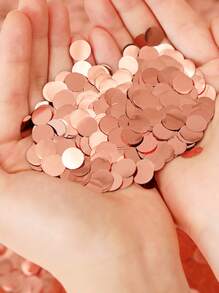 1pack Metallic Round Throwing Confetti, Rose Gold Table Decoration Confetti For Party - Rose Gold - View 2