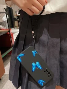 蝴蝶樣式手機殼附帶繩子 - 彩色 - 查看 2